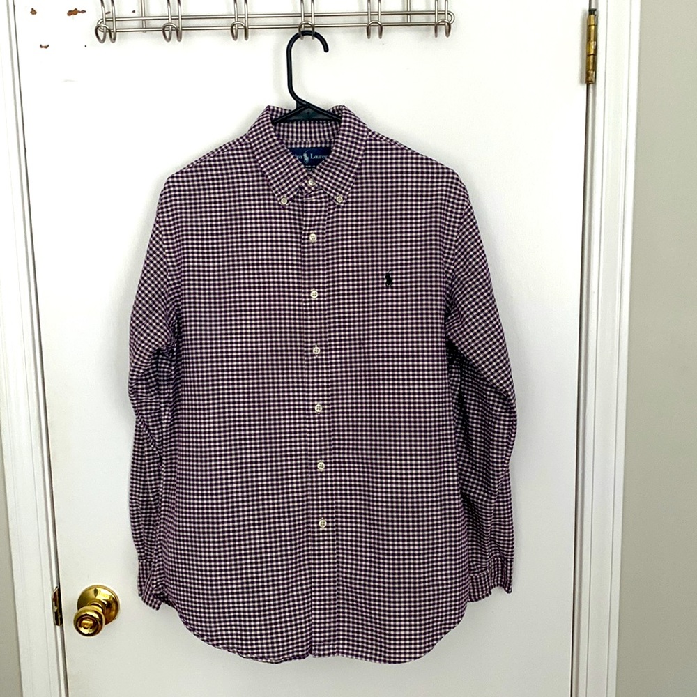 Polo long sleeve button down. Large